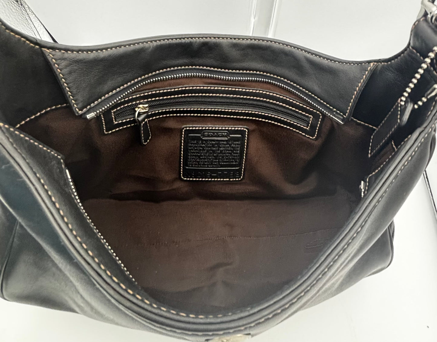 Vintage Coach Hampton Hobo Bag | 7783 Black Leather Shoulder Purse| Classic Y2K Minimalist Bag