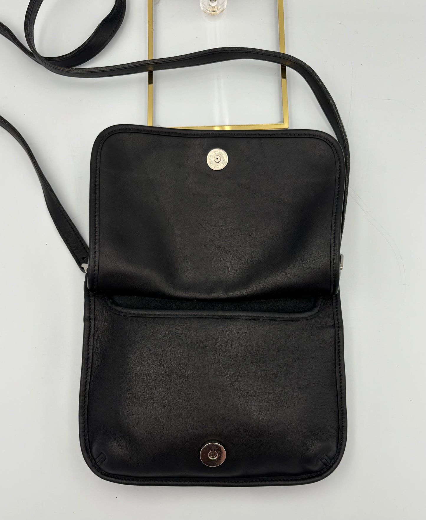 Vintage Coach Slim Hippie Bag | Style No. 9142 | Black Leather Crossbody | 1990s Shoulder Purse