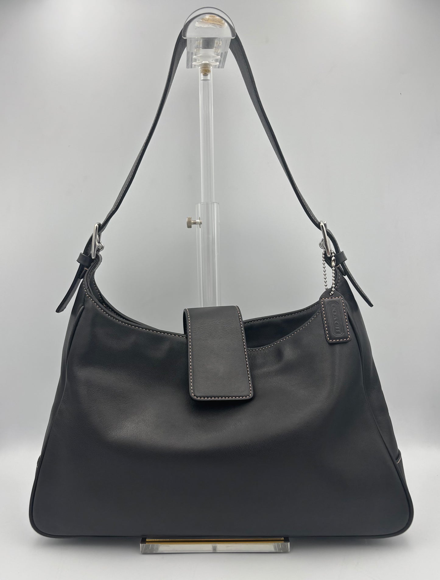 Vintage Coach Hampton Hobo Bag | 7783 Black Leather Shoulder Purse| Classic Y2K Minimalist Bag