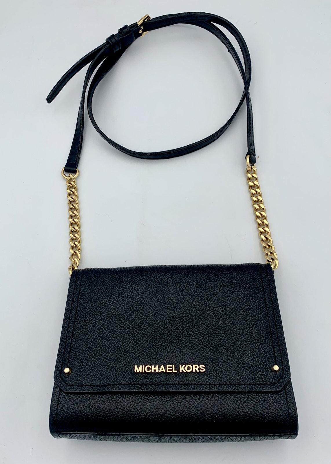 Michael Kors Hays Black Pebbled Leather Small Crossbody