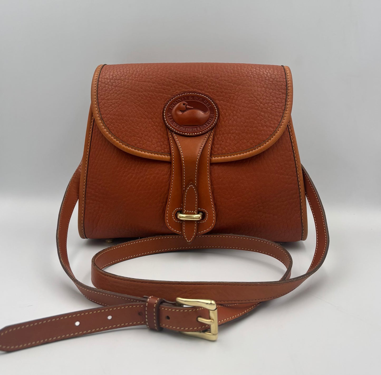 Vintage Dooney & Bourke Essex Crossbody Bag | All Weather Leather Saddle Purse | 90s Pebbled Leather Shoulder Bag