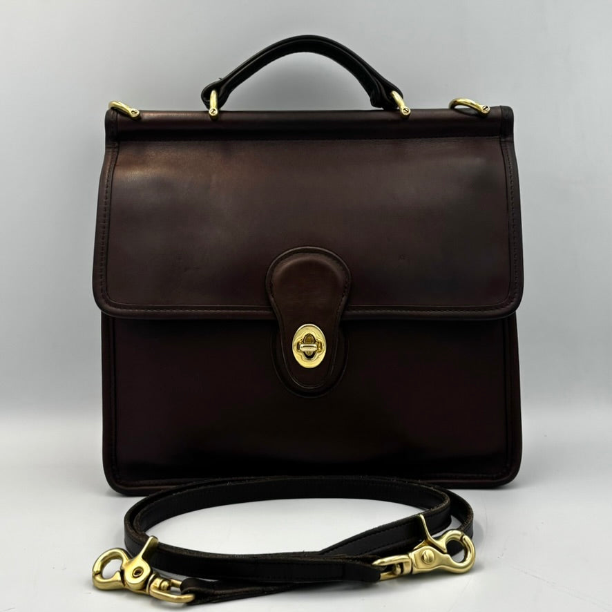 Vintage Coach Willis Bag | Style 9927 | Brown Leather Top Handle Satchel | Rare 1990s Legacy Crossbody Purse