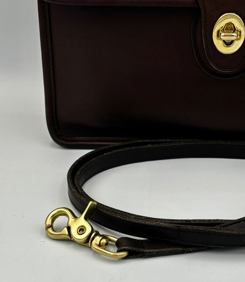 Vintage Coach Willis Bag | Style 9927 | Brown Leather Top Handle Satchel | Rare 1990s Legacy Crossbody Purse