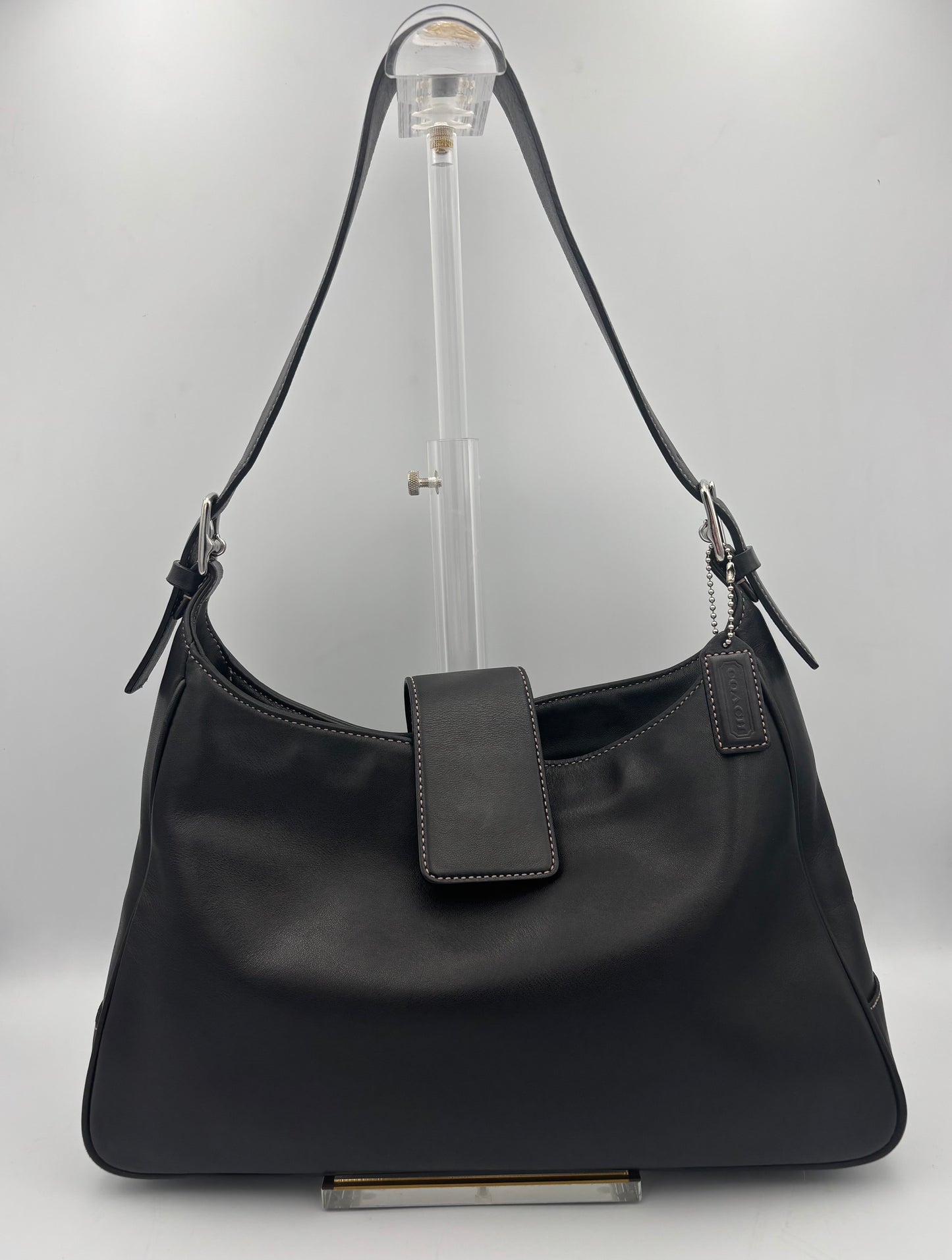 Vintage Coach Hampton Hobo Bag | 7783 Black Leather Shoulder Purse| Classic Y2K Minimalist Bag