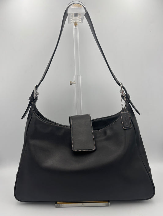 Vintage Coach Hampton Hobo Bag | 7783 Black Leather Shoulder Purse| Classic Y2K Minimalist Bag