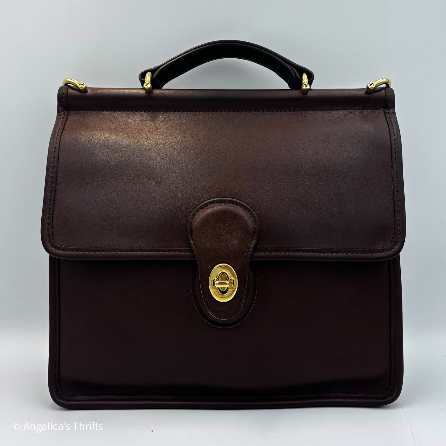 Vintage Coach Willis Bag | Style 9927 | Brown Leather Top Handle Satchel | Rare 1990s Legacy Crossbody Purse