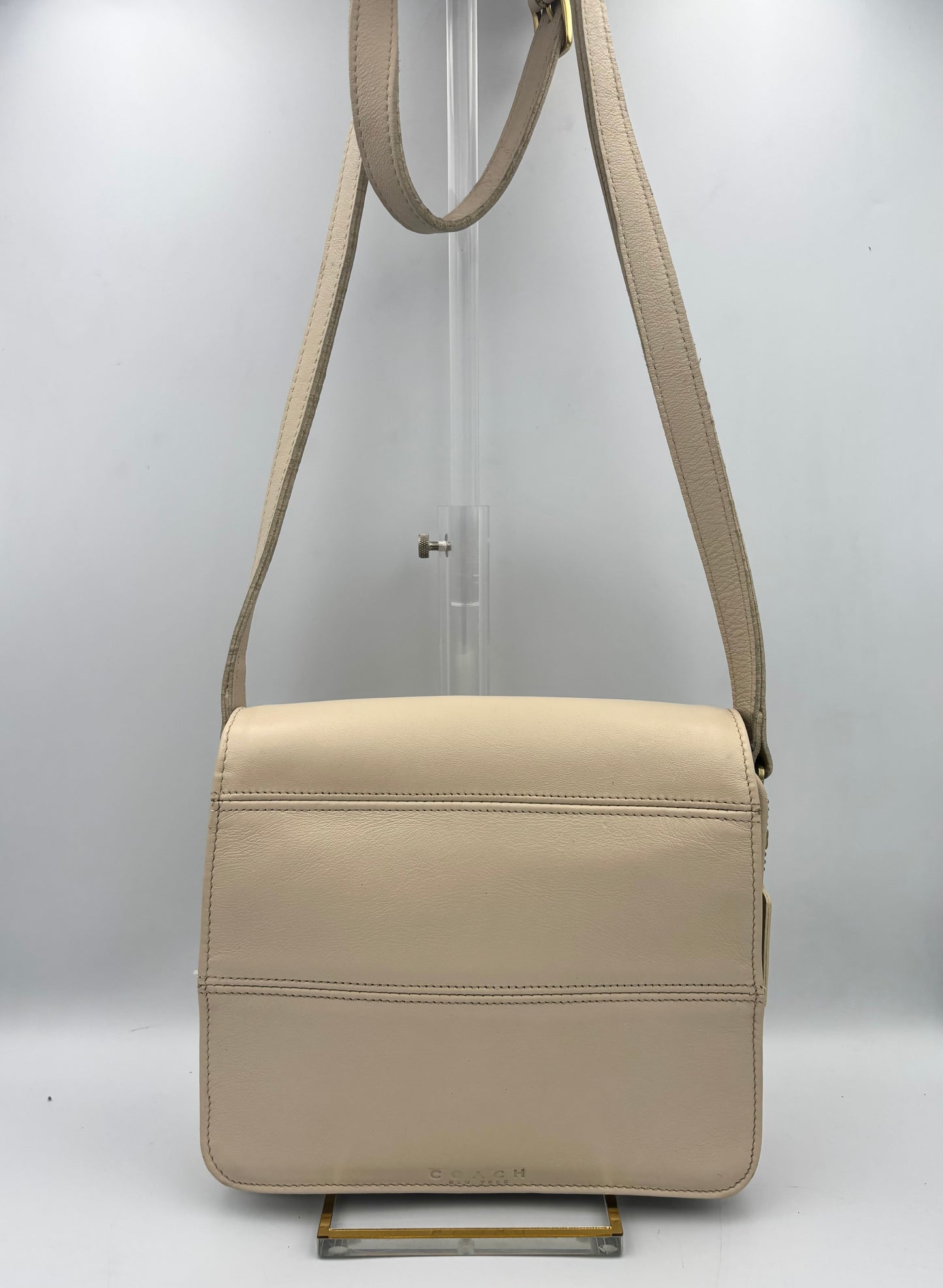 Coach Vintage Tribeca Flap Bag| 1990s Leather 9092 Cream/Bone Crossbody
