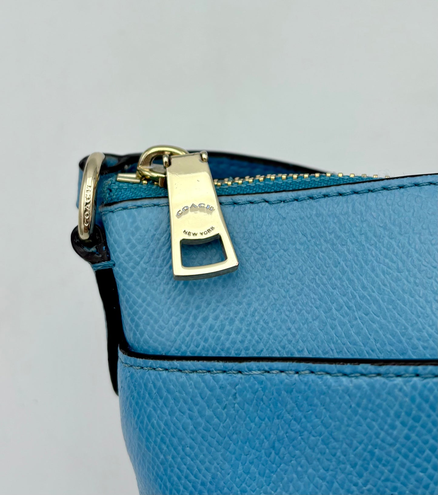Coach Blue Leather Crossbody Bag | East West Pop Small Shoulder Purse | Minimalist Everyday Bag | F52881 | Gift for Her