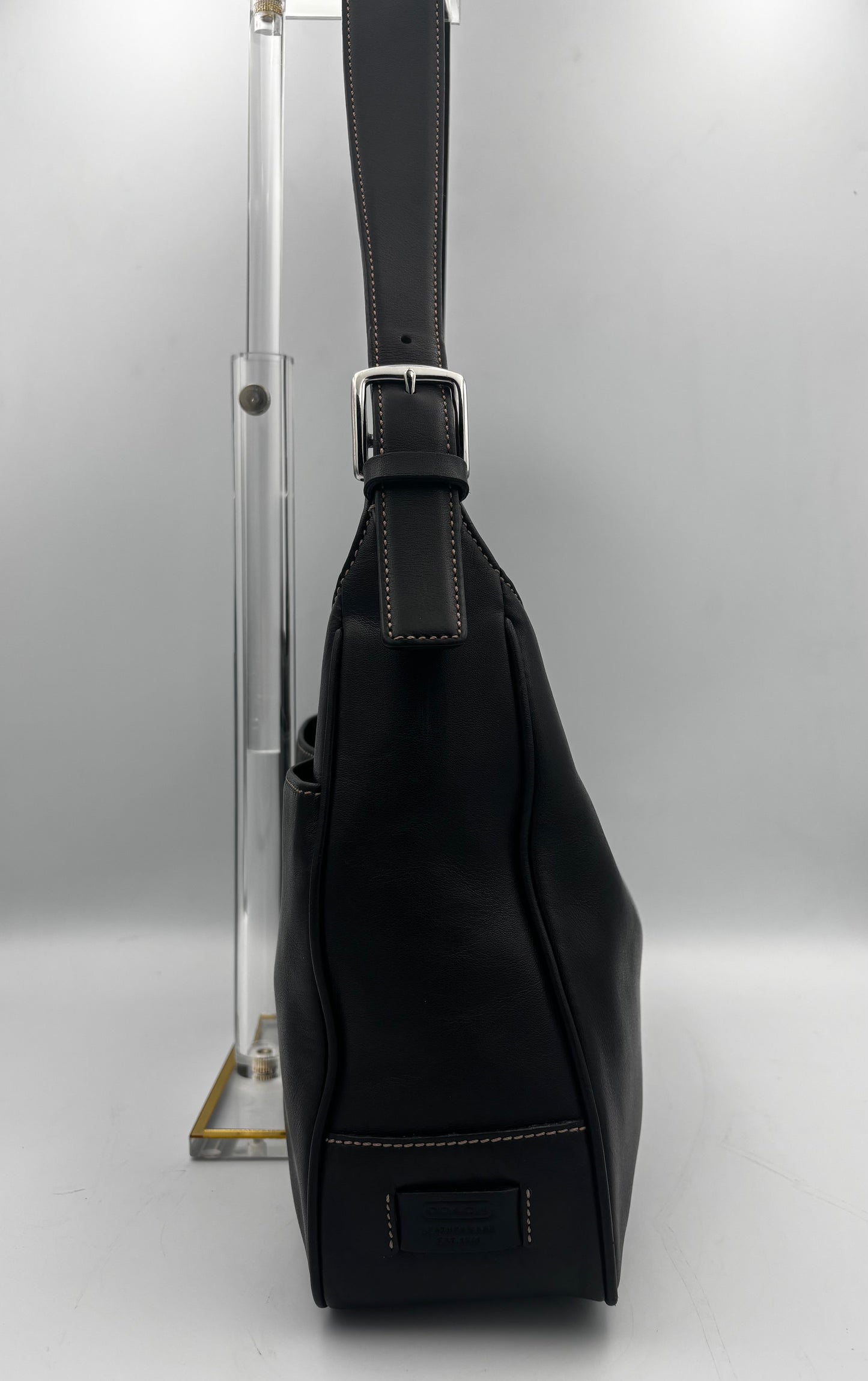 Vintage Coach Hampton Hobo Bag | 7783 Black Leather Shoulder Purse| Classic Y2K Minimalist Bag