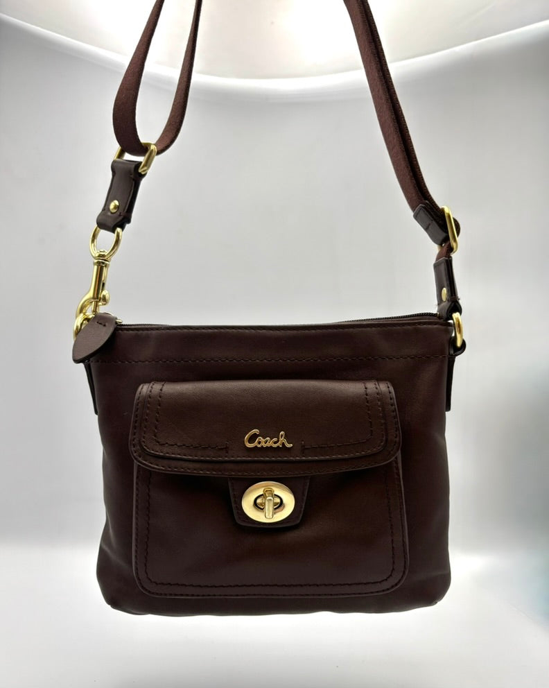 Coach Y2K Penelope Leather Swingpack | Vintage Brown Crossbody Bag | Small Shoulder Purse | Designer Leather Handbag