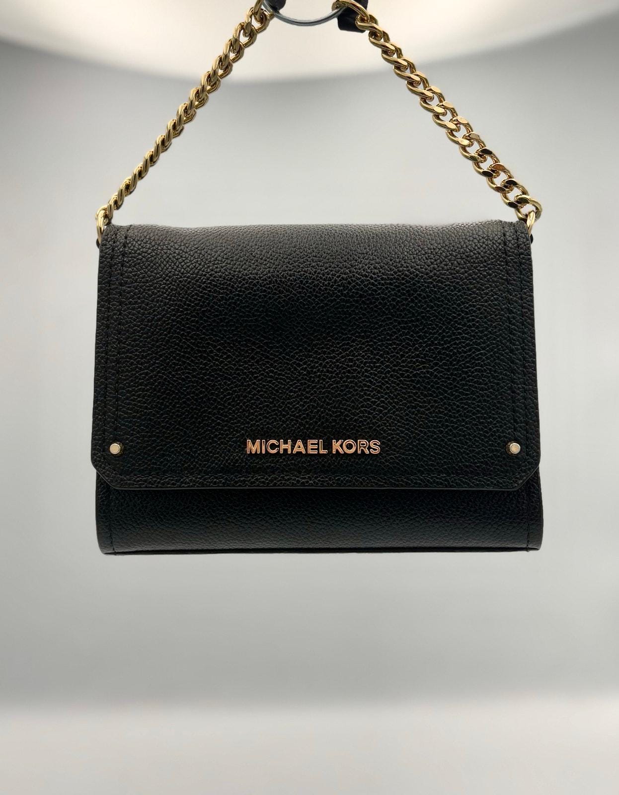 Michael Kors Hays Black Pebbled Leather Small Crossbody