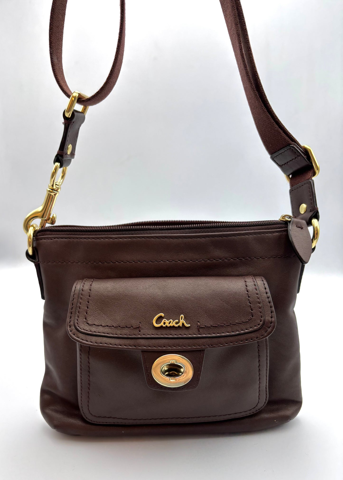 Coach Y2K Penelope Leather Swingpack | Vintage Brown Crossbody Bag | Small Shoulder Purse | Designer Leather Handbag
