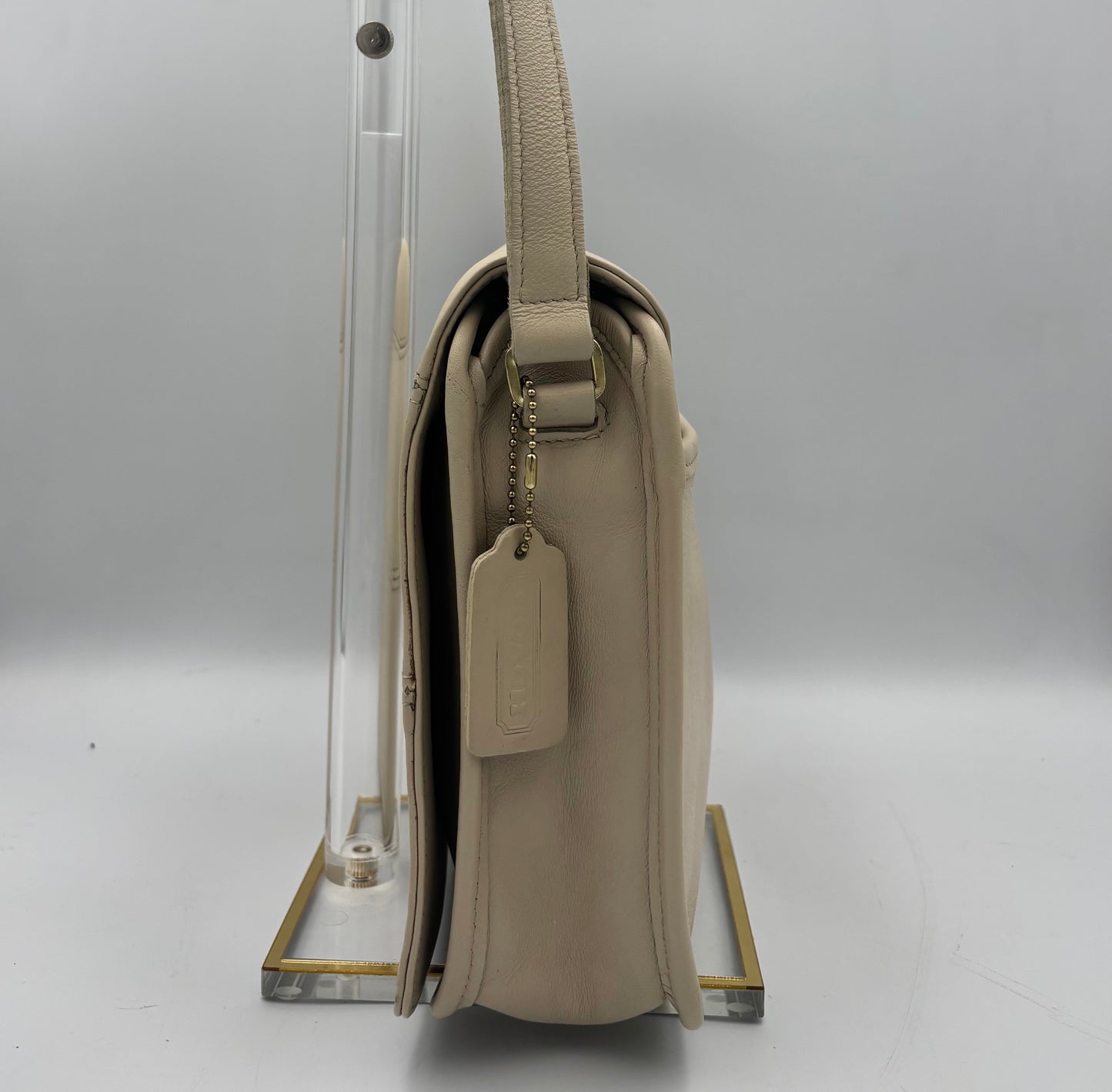Coach Vintage Tribeca Flap Bag| 1990s Leather 9092 Cream/Bone Crossbody