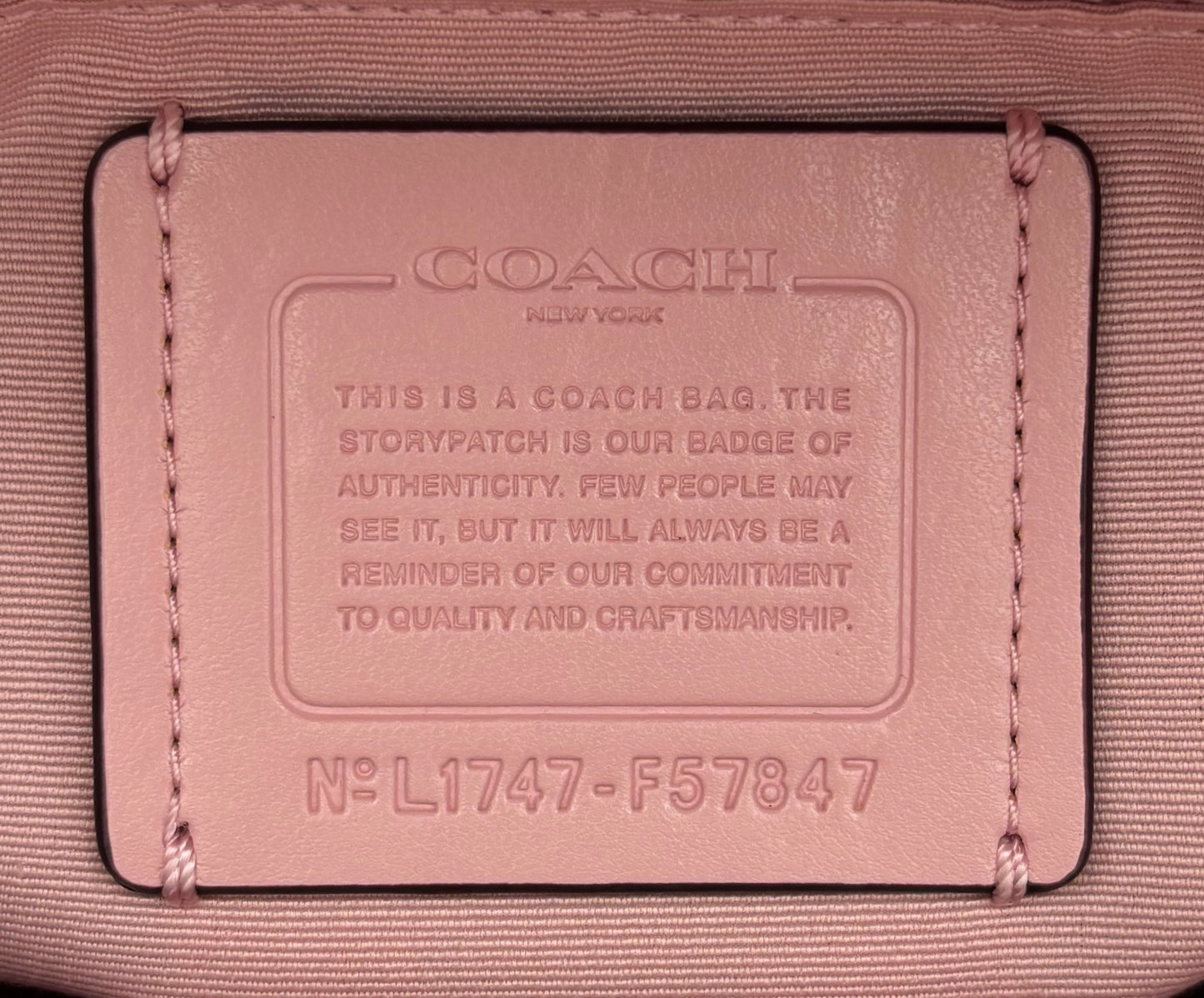 Coach Minetta Crossbody Bag | Blush Pink Pebbled Leather Shoulder Purse | Style F57847 |