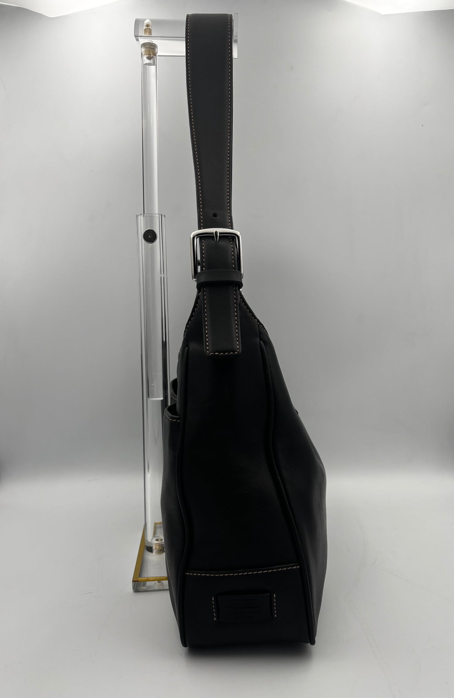 Vintage Coach Hampton Hobo Bag | 7783 Black Leather Shoulder Purse| Classic Y2K Minimalist Bag