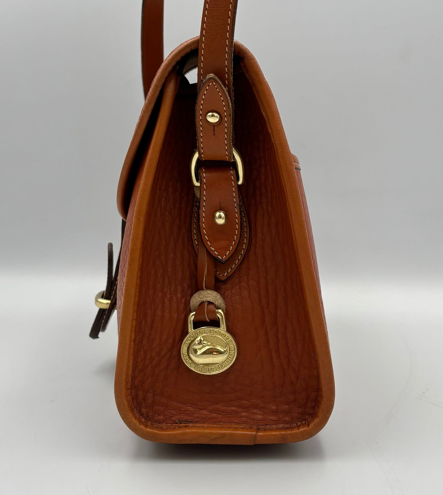 Vintage Dooney & Bourke Essex Crossbody Bag | All Weather Leather Saddle Purse | 90s Pebbled Leather Shoulder Bag