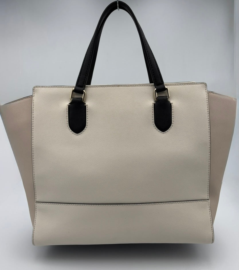 Kate Spade Leather Cream/Pink Large Tote