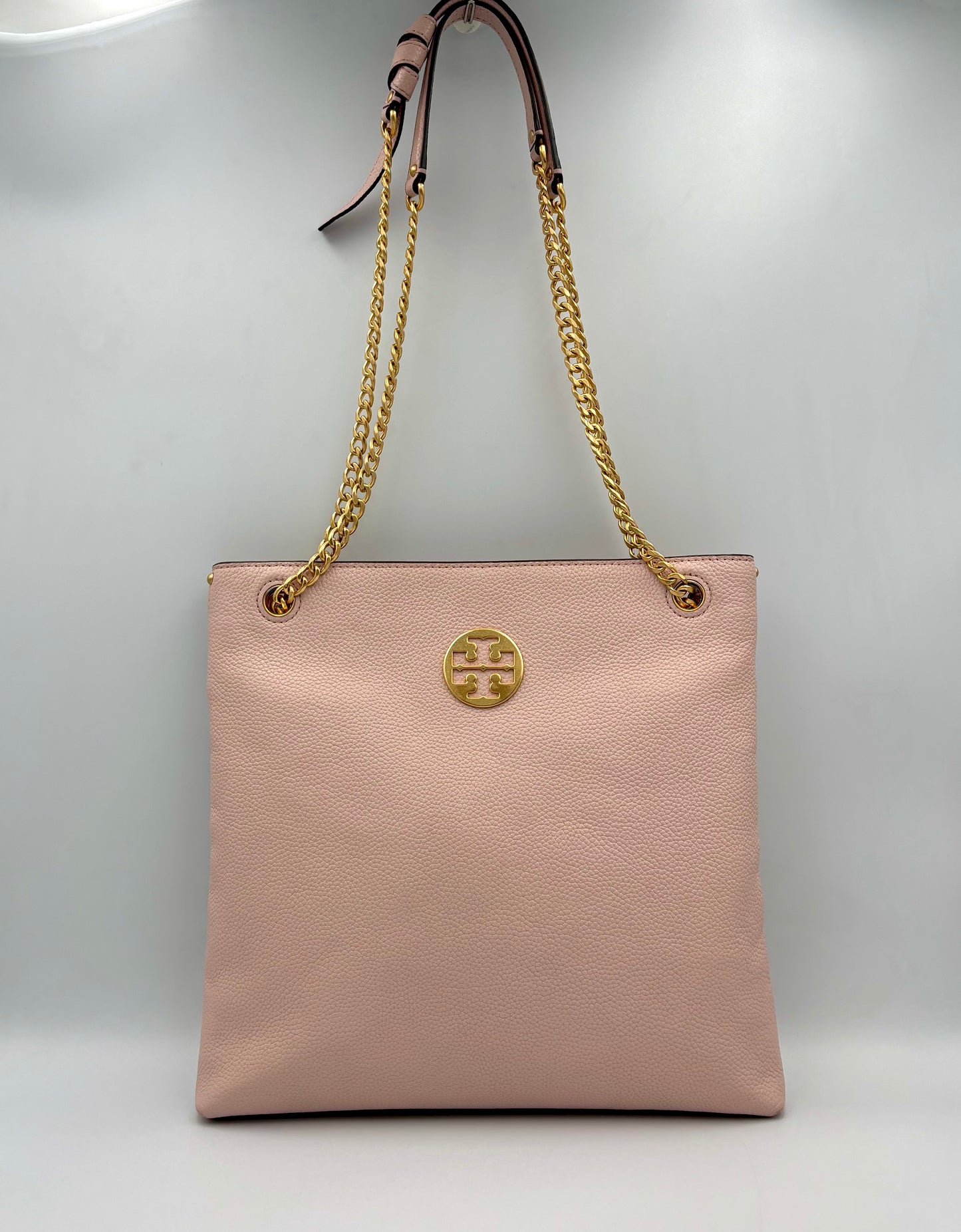 Tory Burch Everly Swingpack | Blush Pink Pebbled Leather | Gold Chain | Authentic Crossbody Bag