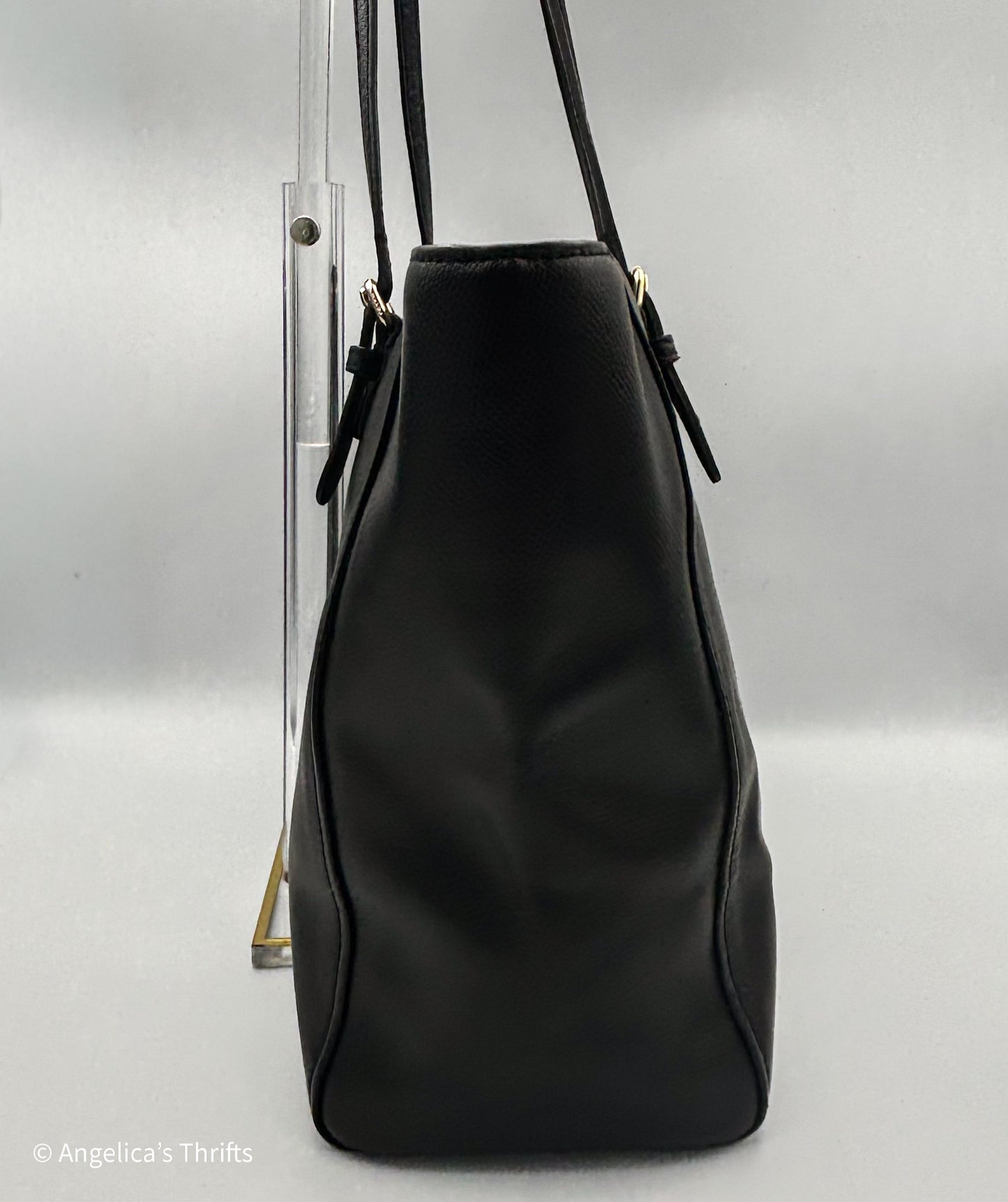 Coach black pebbled leather large tote bag