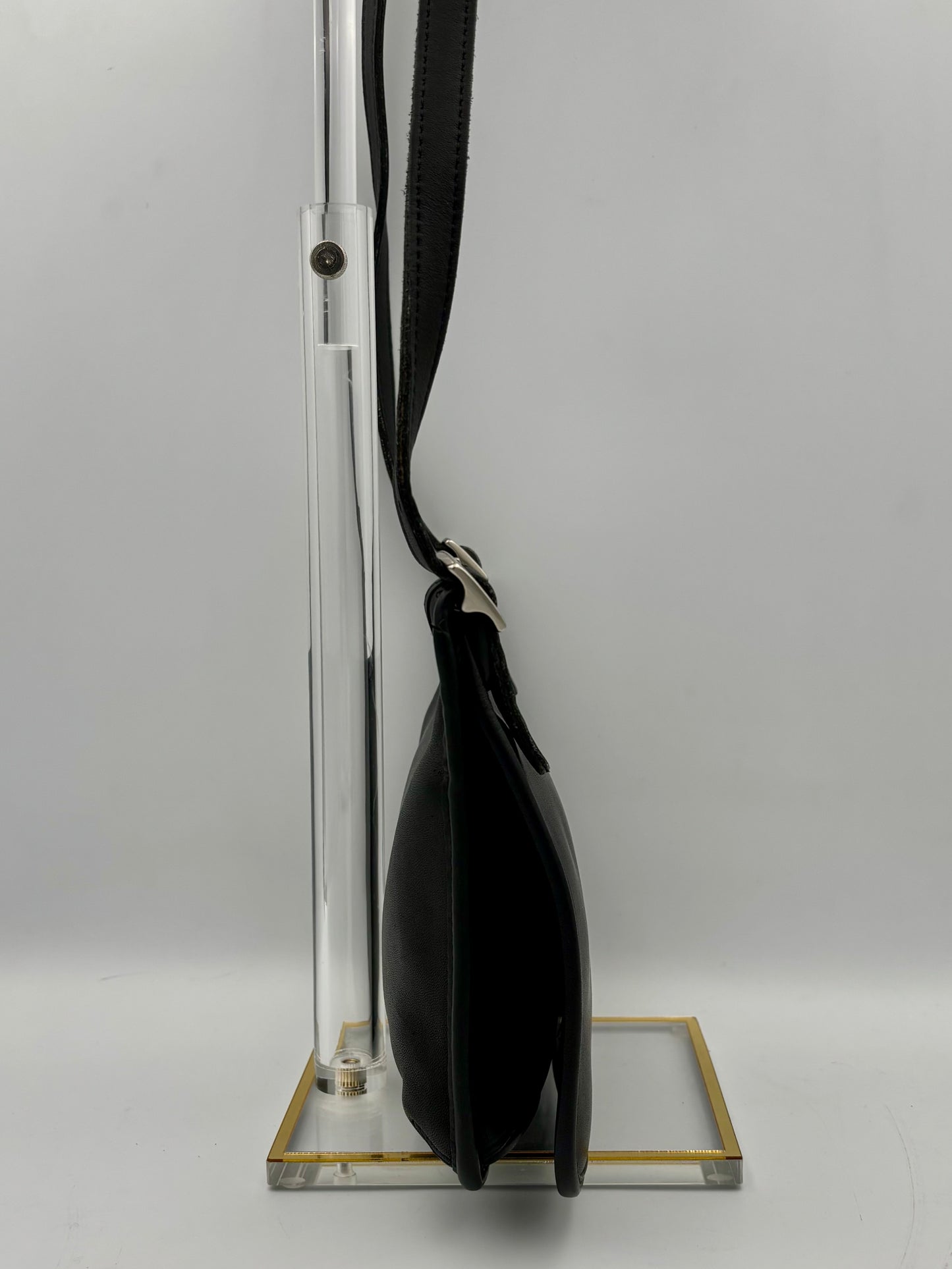 Vintage Coach Slim Hippie Bag | Style No. 9142 | Black Leather Crossbody | 1990s Shoulder Purse