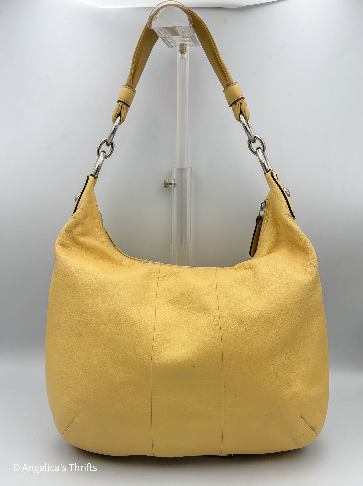 Coach Kristin Leather Hobo Bag | Y2K Yellow Slouch Shoulder Purse