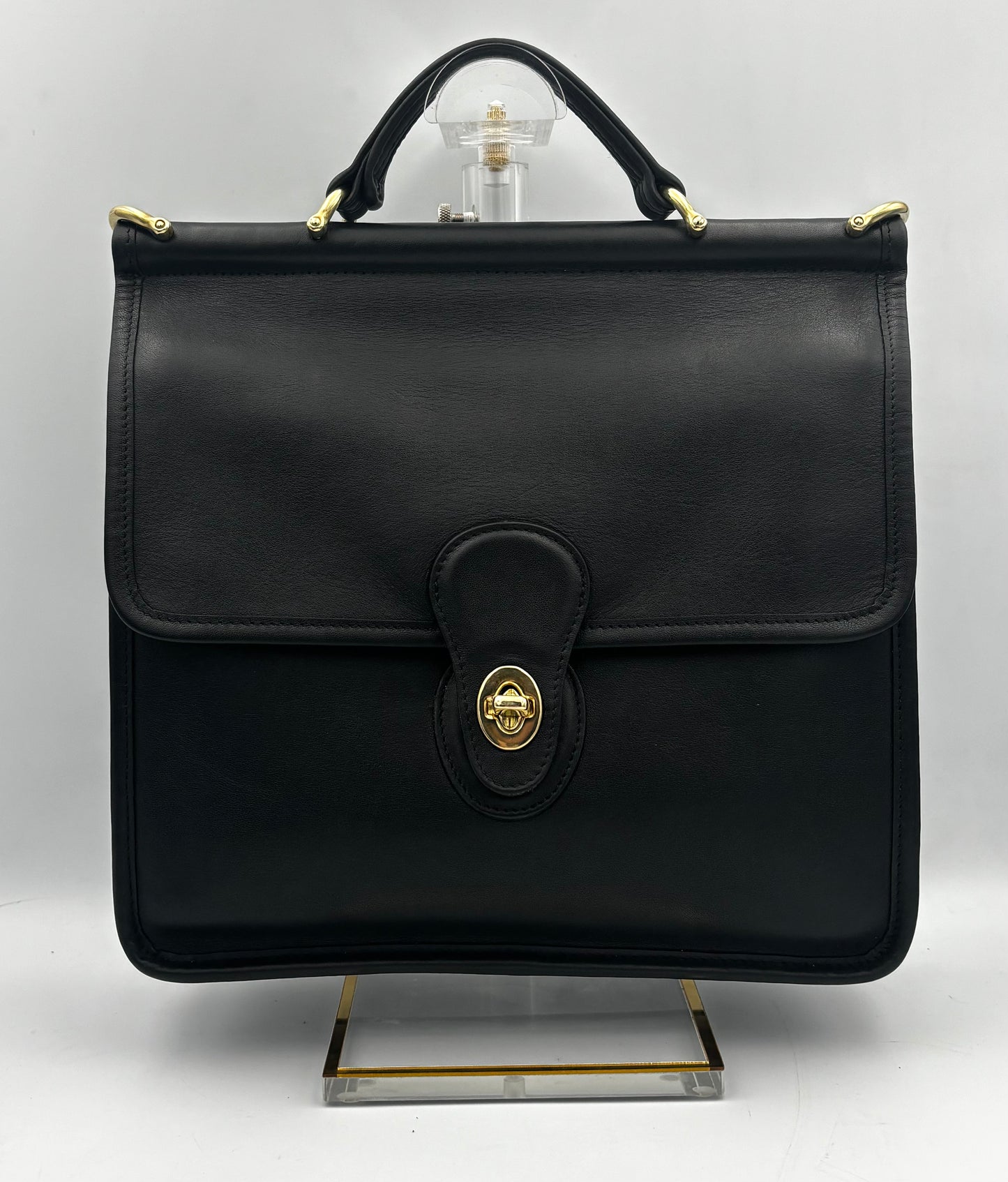 Vintage Coach Willis Bag | Style 9927 | Black Leather Top Handle Satchel | Rare 1990s Legacy Crossbody Purse