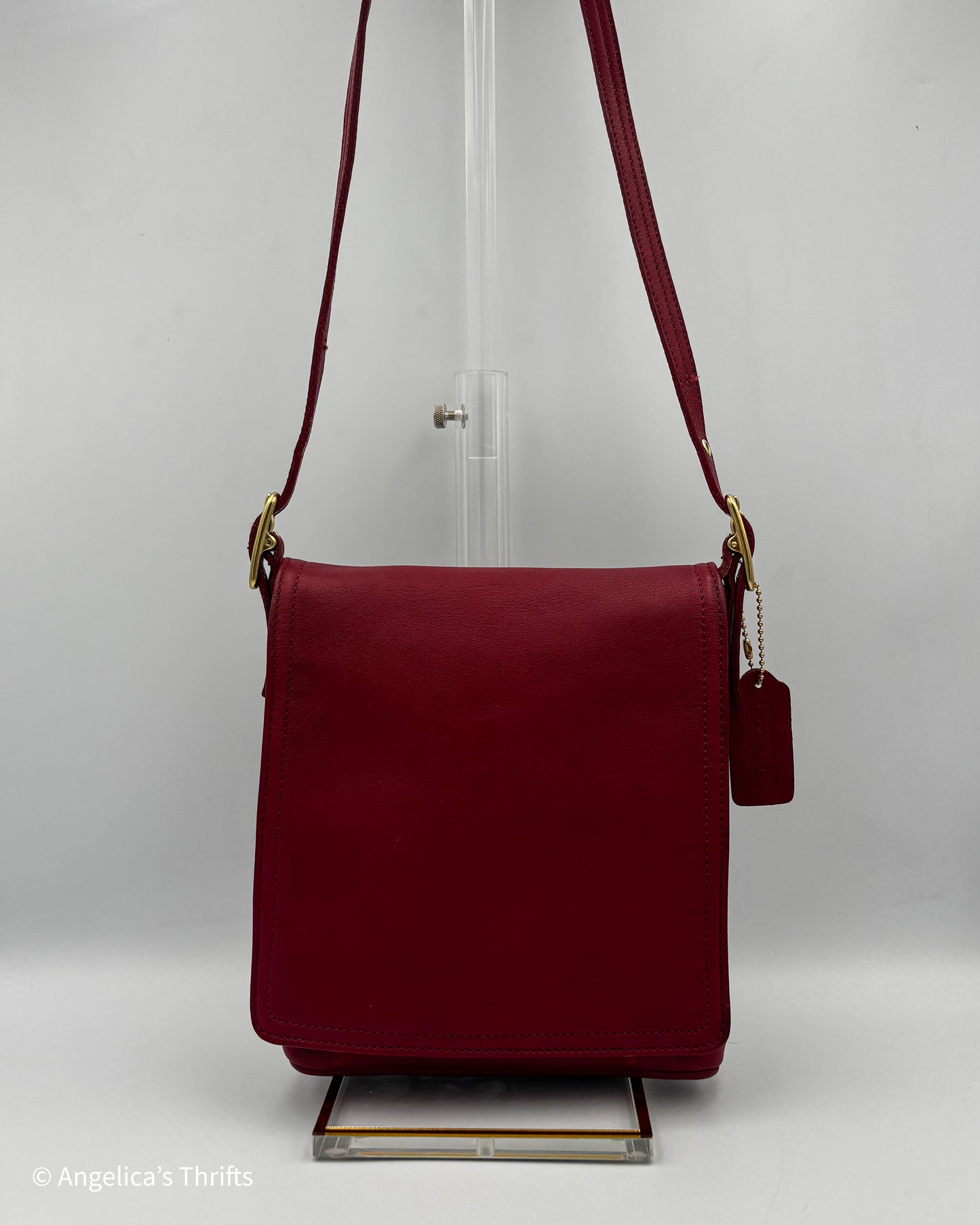 Vintage Coach Legacy 9821 Slim Flap Crossbody | 1990s Red Leather Shoulder Bag