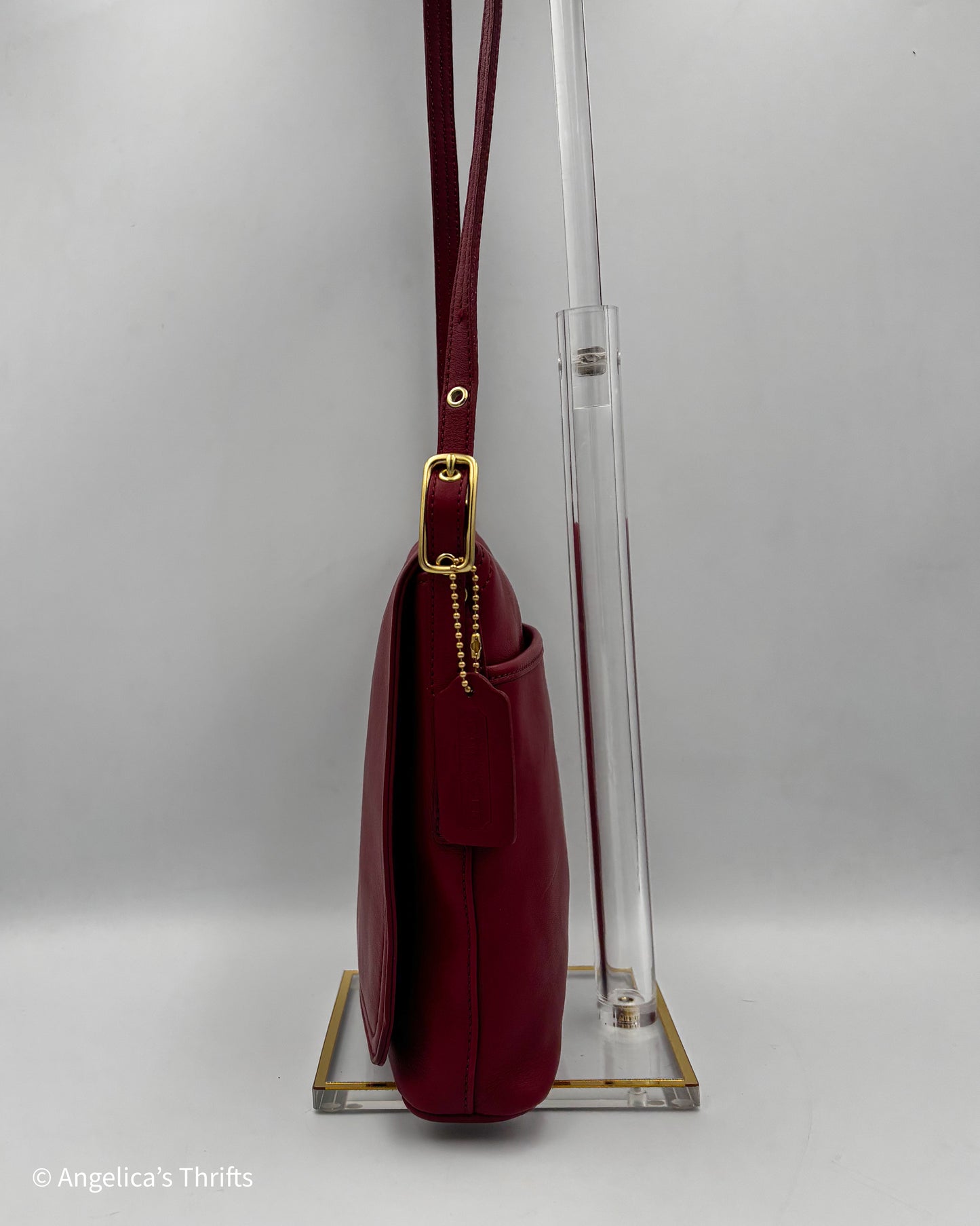 Vintage Coach Legacy 9821 Slim Flap Crossbody | 1990s Red Leather Shoulder Bag