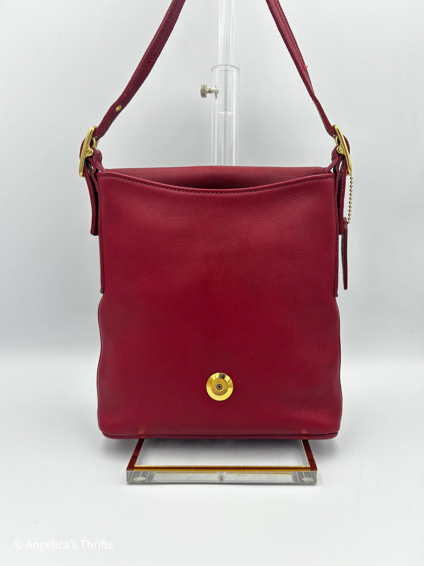 Vintage Coach Legacy 9821 Slim Flap Crossbody | 1990s Red Leather Shoulder Bag