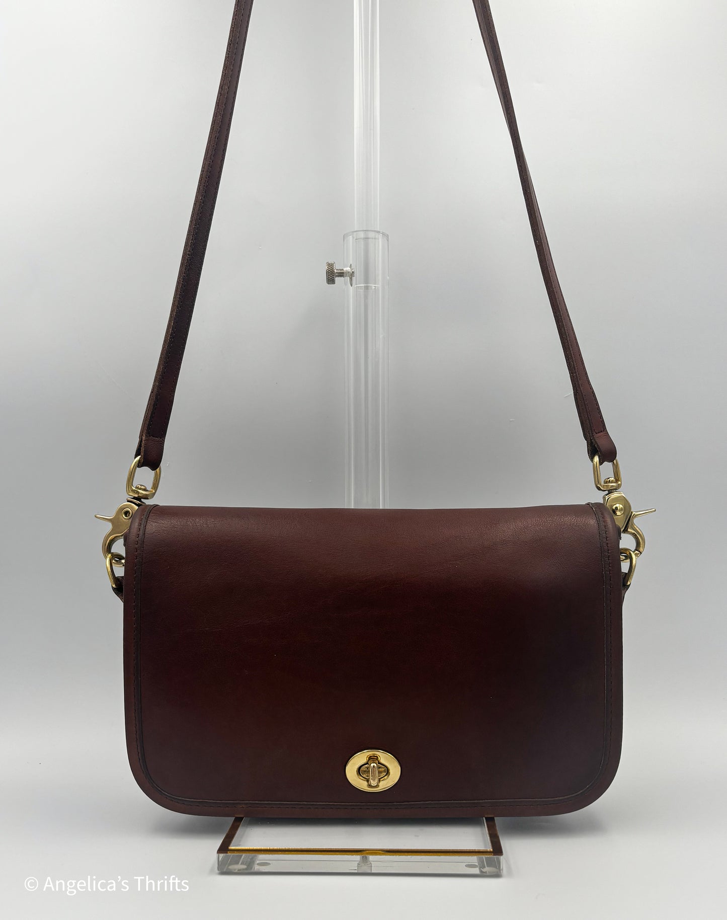 Vintage Coach 9755 Pocket Purse|1990s Legacy Mahogany Crossbody|Classic Leather Turnlock Bag