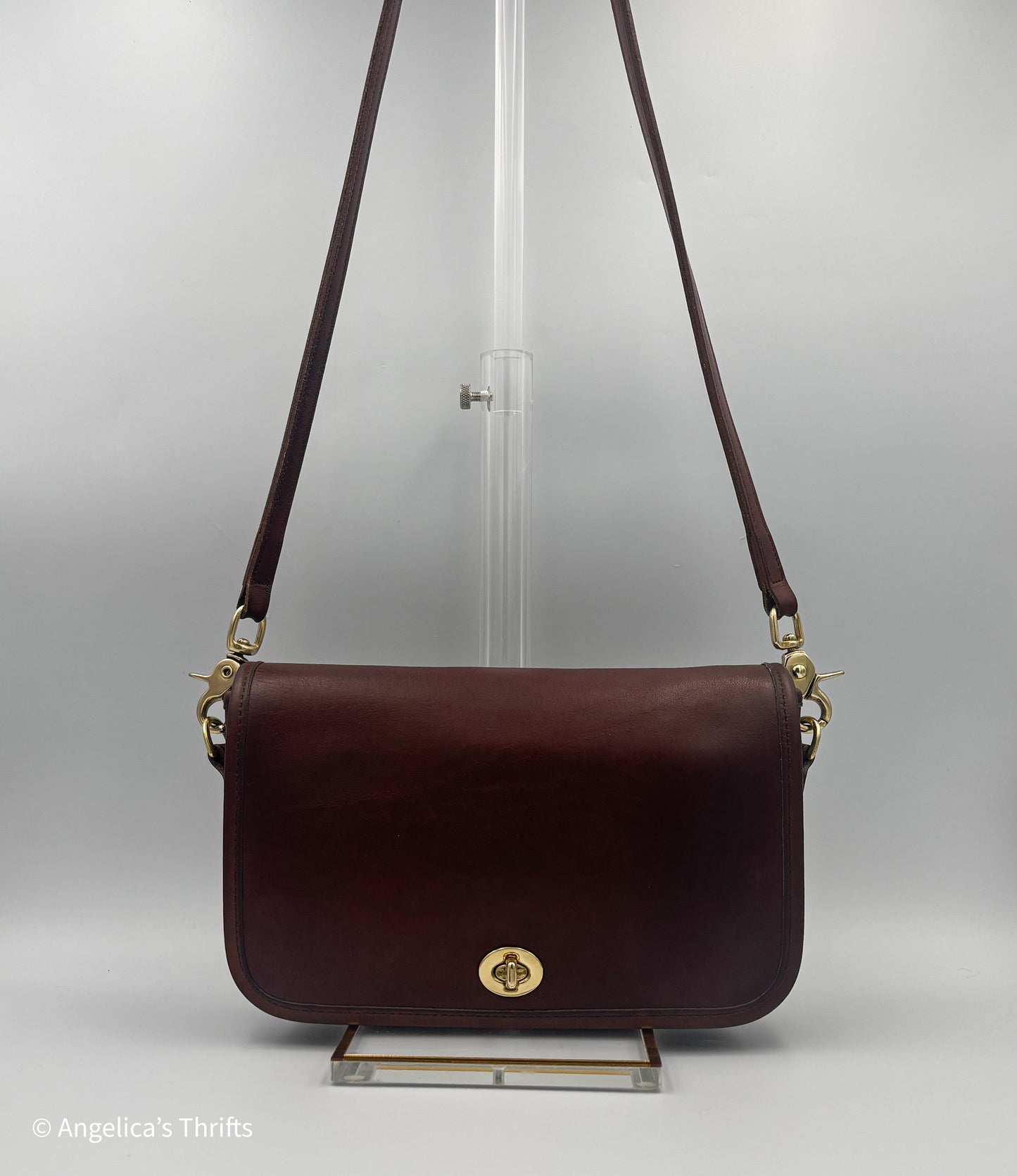 Vintage Coach 9755 Pocket Purse|1990s Legacy Mahogany Crossbody|Classic Leather Turnlock Bag