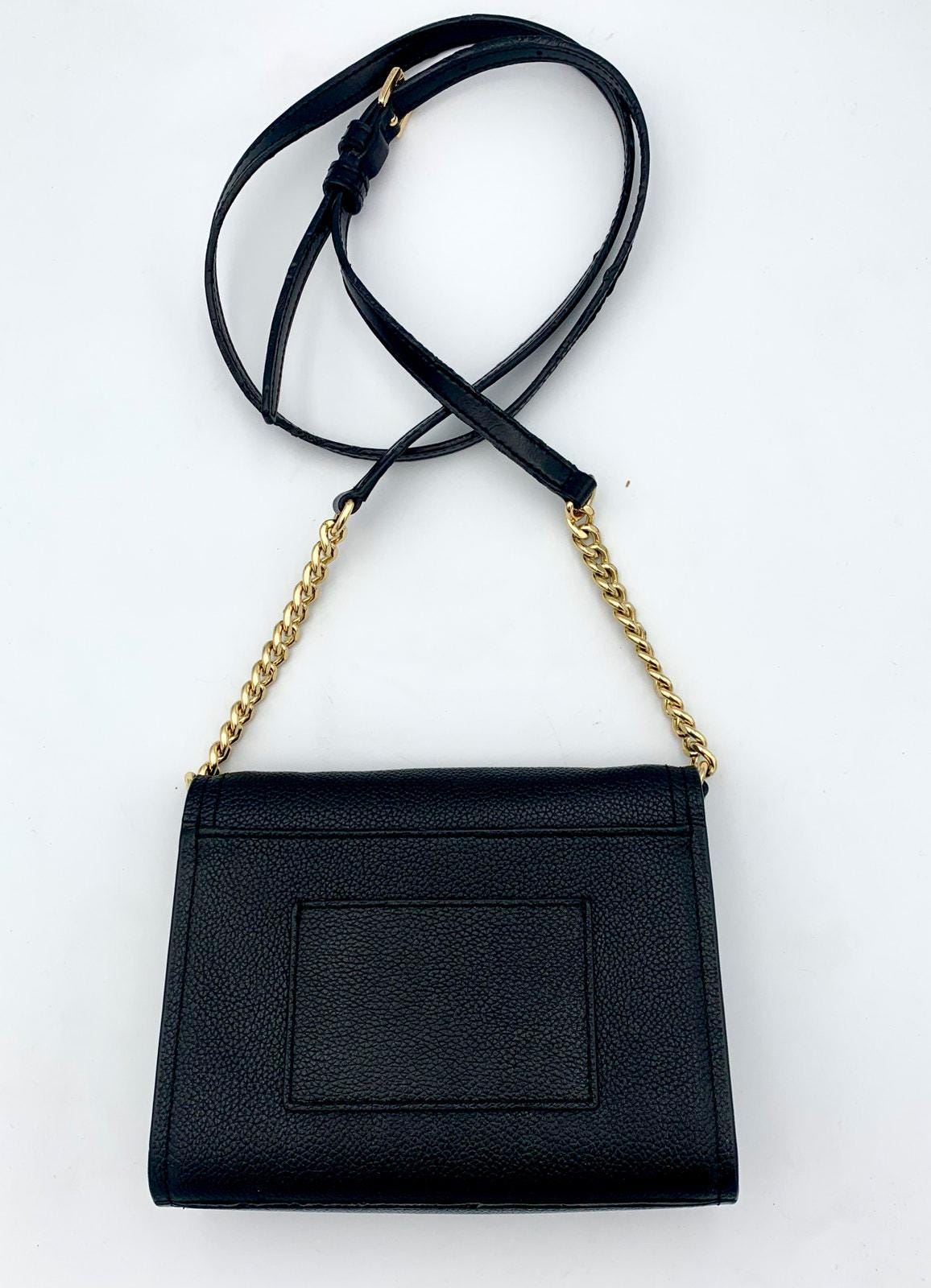 Michael Kors Hays Black Pebbled Leather Small Crossbody