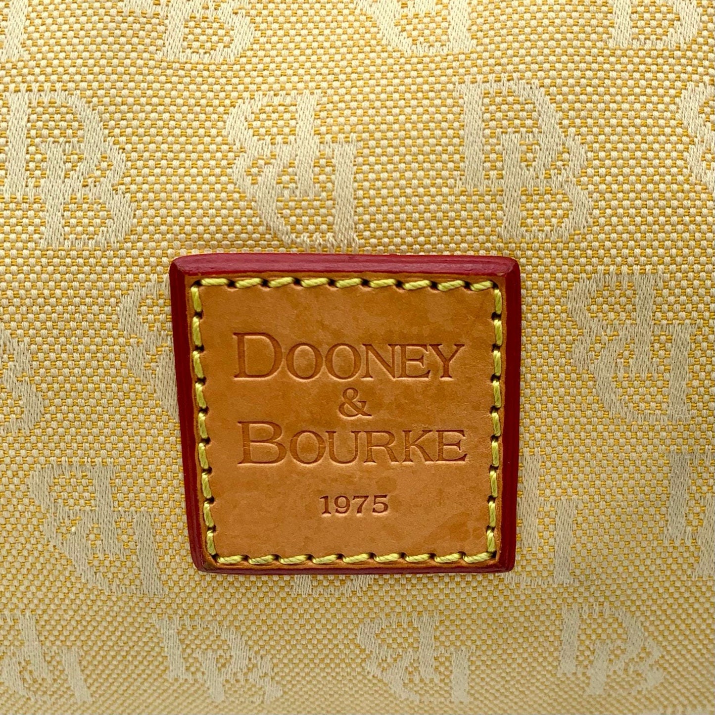 Certified Authentic Dooney & Bourke Yellow Cotton Monogram Shoulder Bag