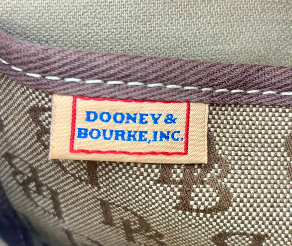 Dooney & Bourke Vintage Signature Canvas Leather Tote Shoulder Bag Brown - Angelica’s Thrifts