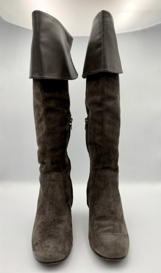 Frye Womens Heeled Brown Suede Knee-High Boots Size 7 - Angelica’s Thrifts