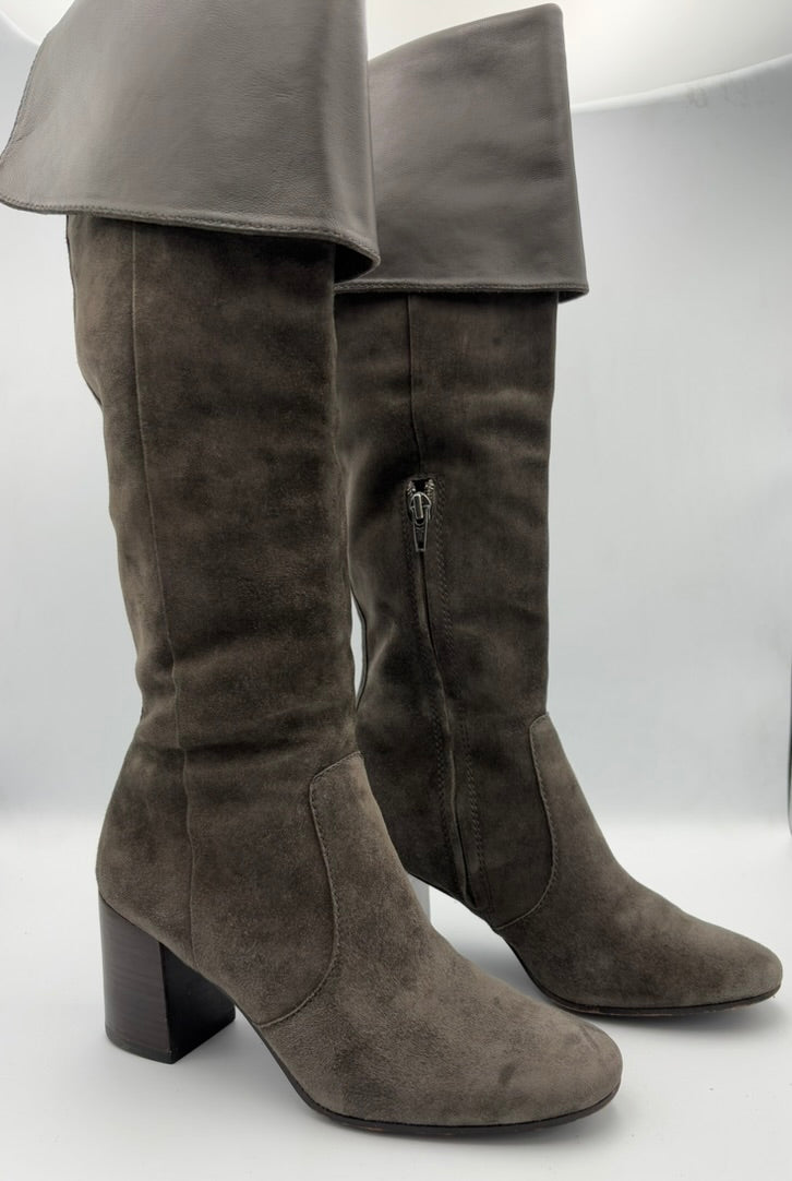 Frye Womens Heeled Brown Suede Knee-High Boots Size 7 - Angelica’s Thrifts