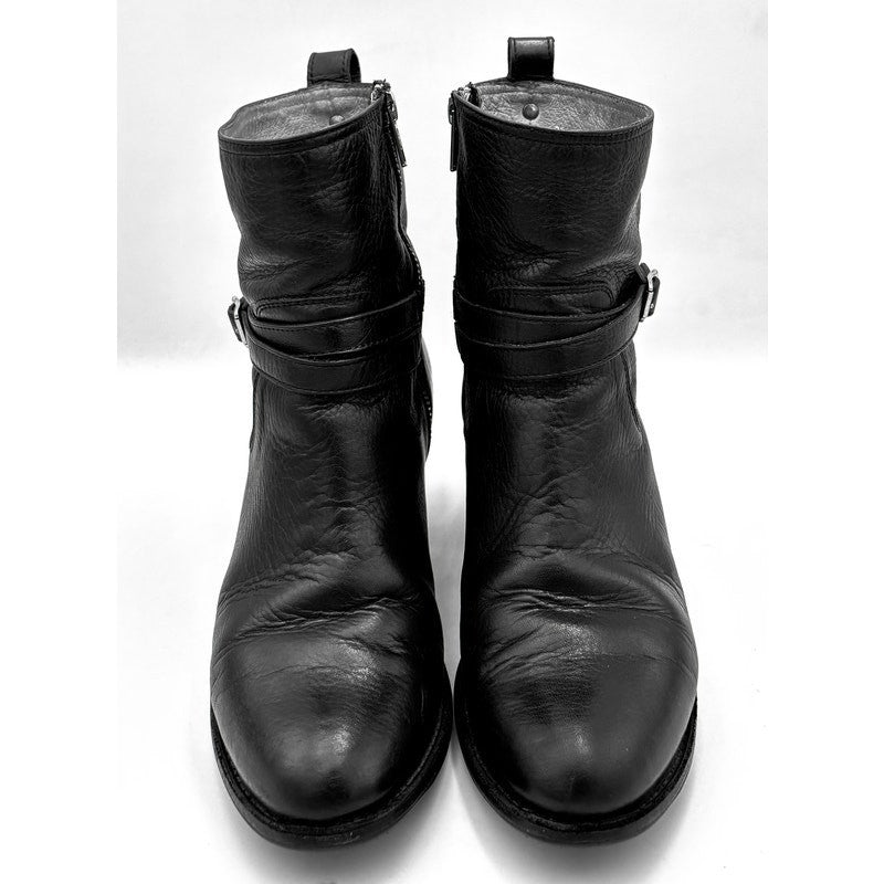 FRYE Women’s Jackie Rivet Short Black Leather Heeled Booties Size 8 - Angelica’s Thrifts