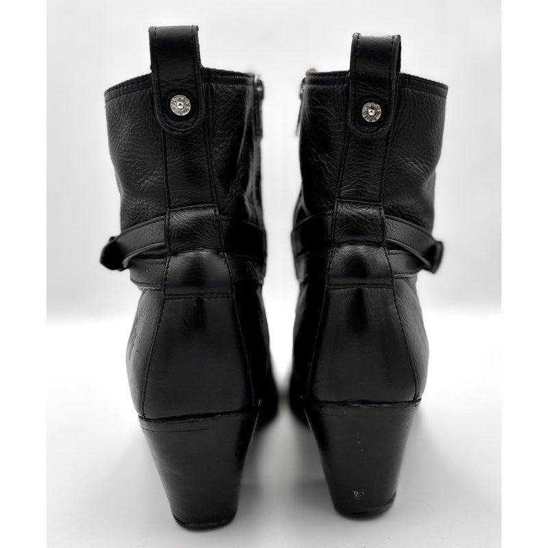 FRYE Women’s Jackie Rivet Short Black Leather Heeled Booties Size 8 - Angelica’s Thrifts