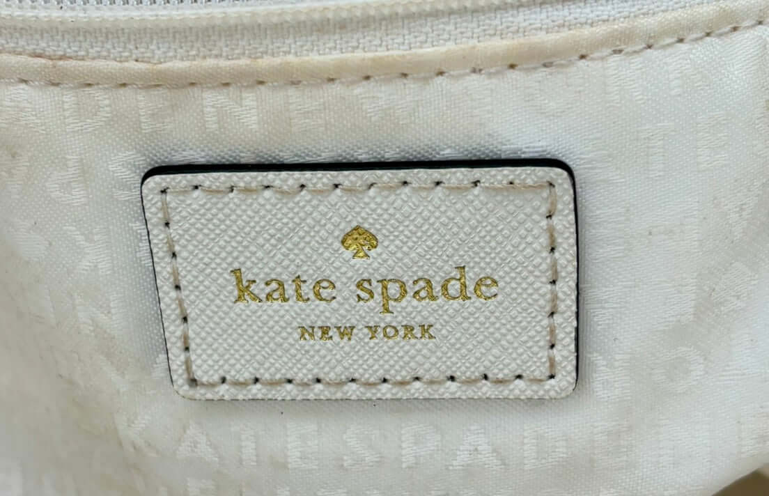 Kate Spade Womens Leather Cream/Pink Large Tote Shoulder Bag - Angelica’s Thrifts