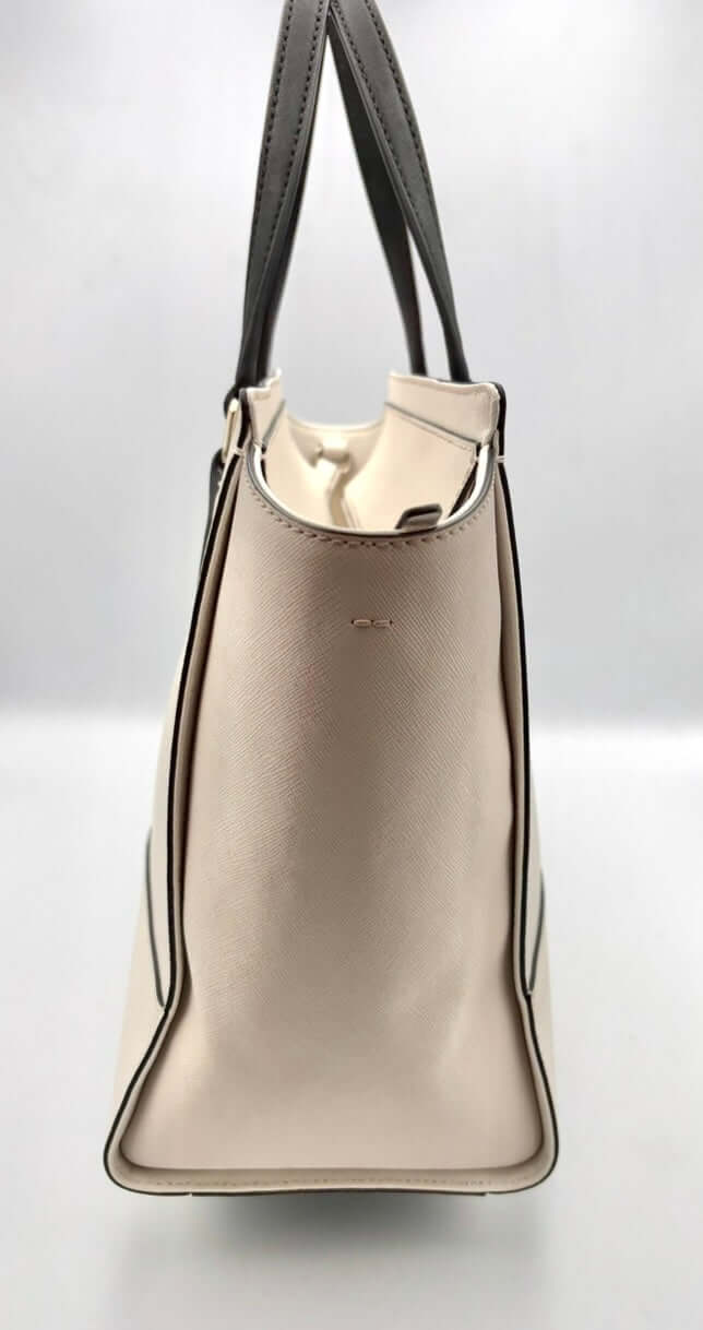 Kate Spade Womens Leather Cream/Pink Large Tote Shoulder Bag - Angelica’s Thrifts