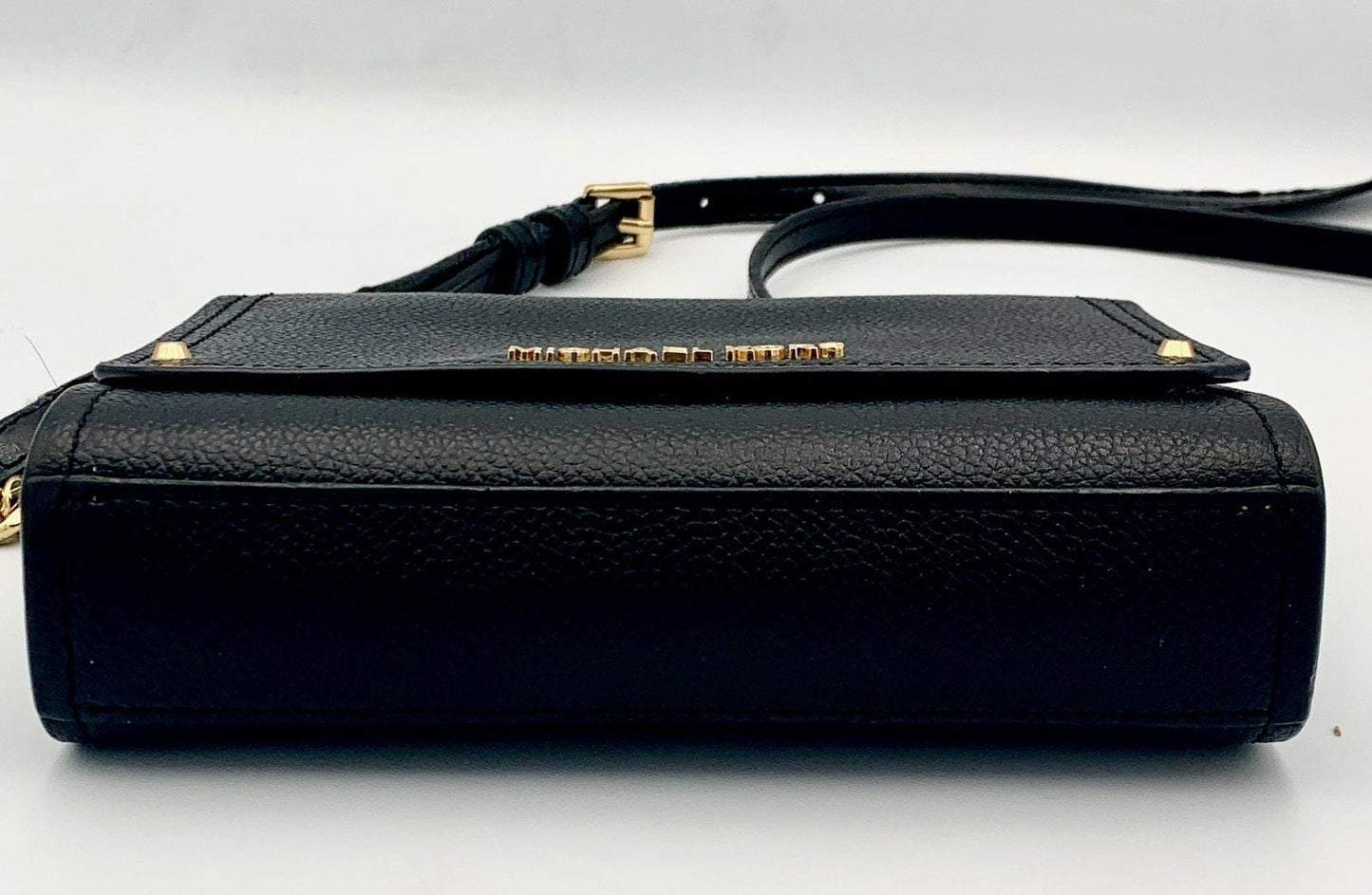 Michael Kors Hays Black Pebbled Leather Small Crossbody - Angelica’s Thrifts
