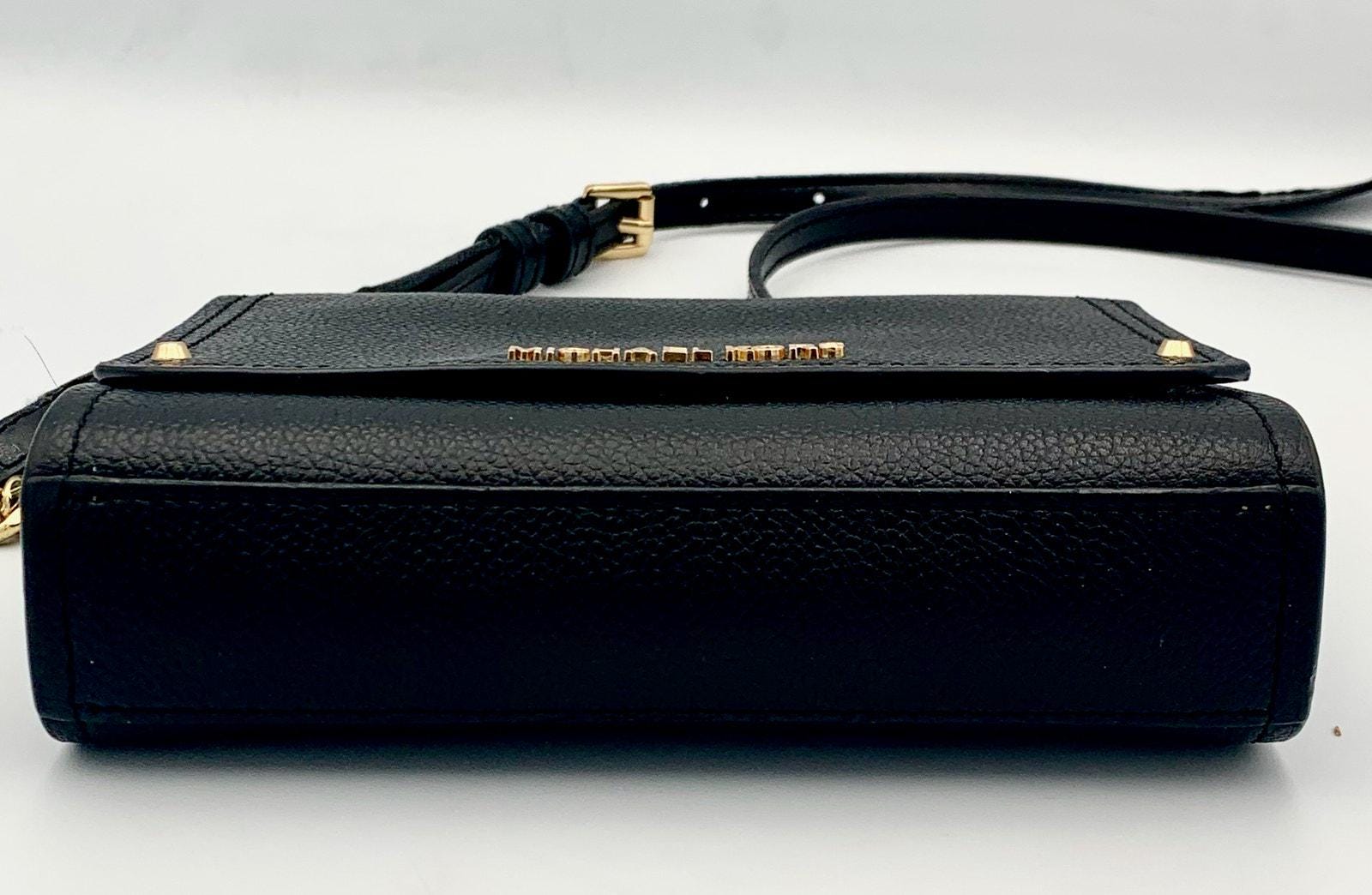 Michael Kors Hays Black Pebbled Leather Small Crossbody - Angelica’s Thrifts