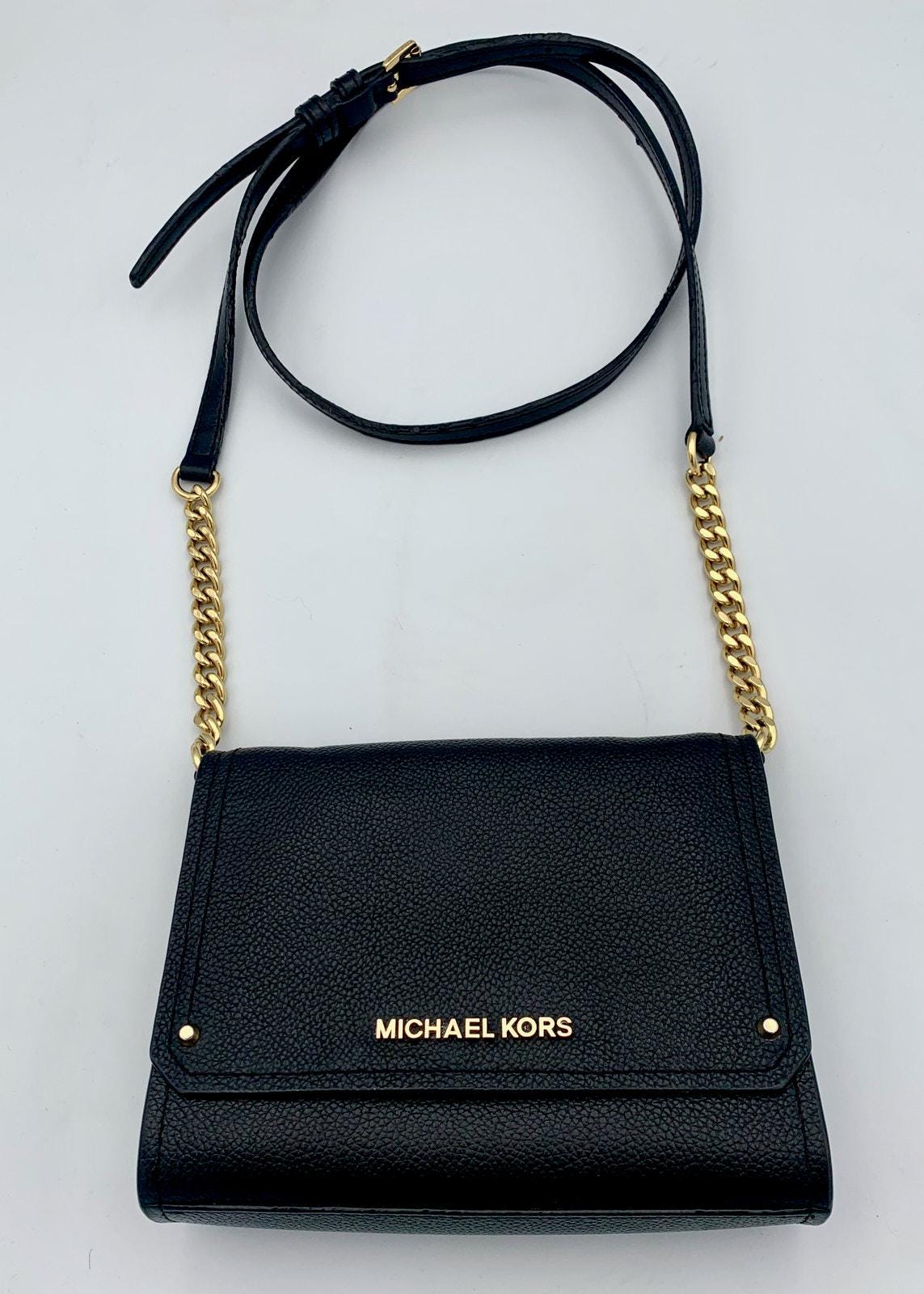Michael Kors Hays Black Pebbled Leather Small Crossbody - Angelica’s Thrifts