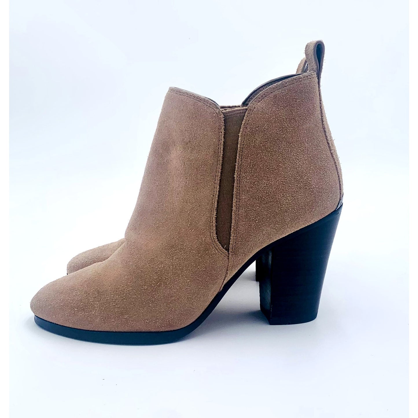 Michael Kors Women's Tan Suede Heeled Booties Size 7 - Angelica’s Thrifts