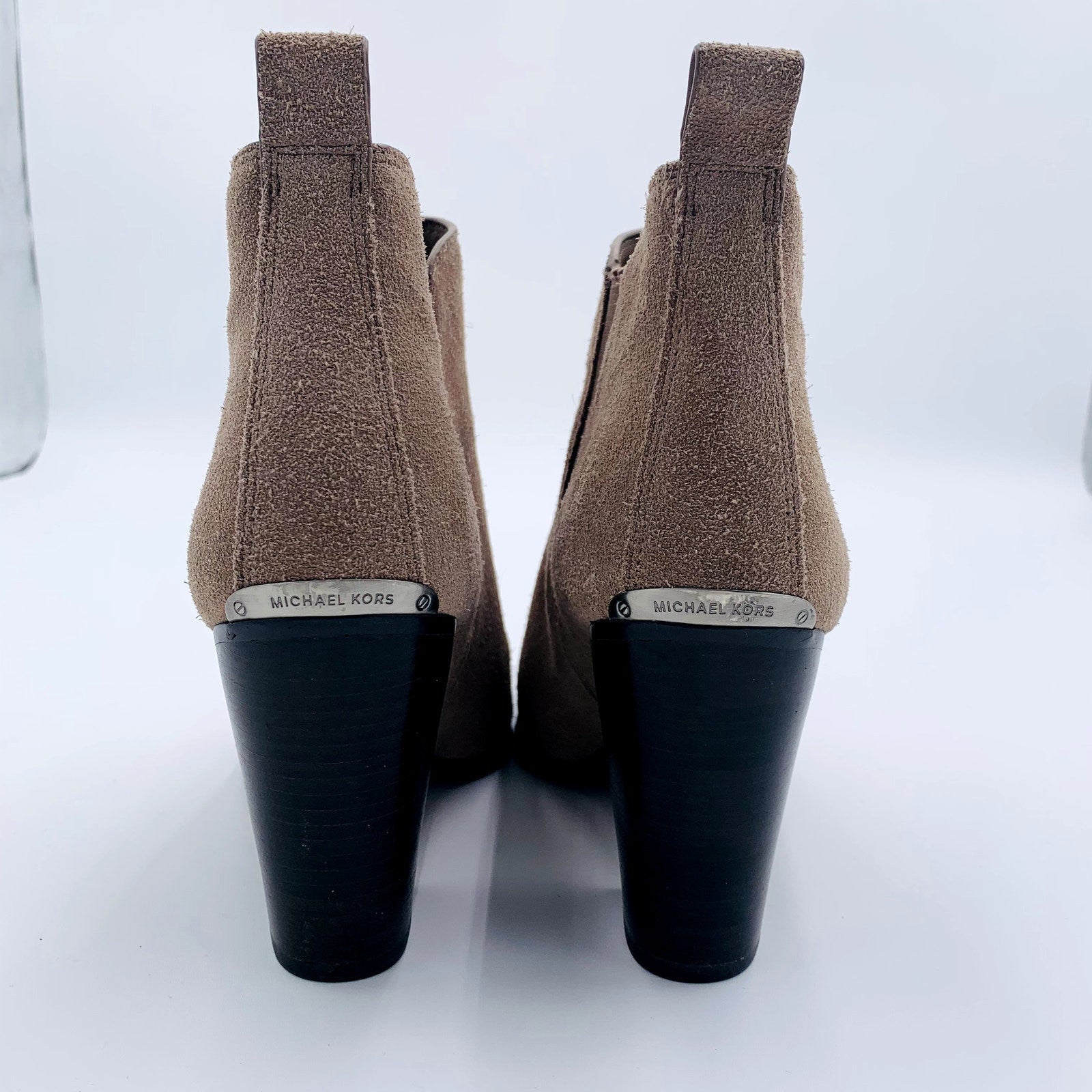 Michael Kors Women's Tan Suede Heeled Booties Size 7 - Angelica’s Thrifts